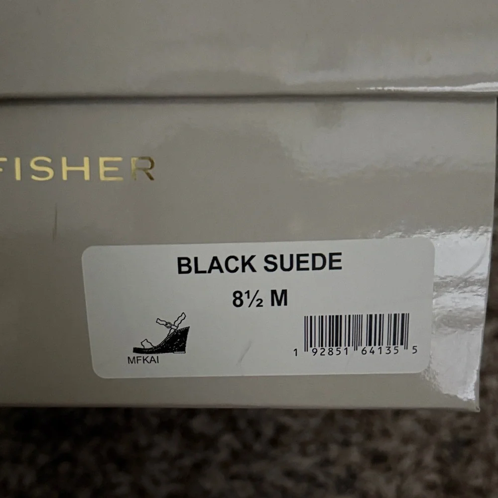 Marc Fisher Black and Tan Wedge Sandals - Picture 4 of 4